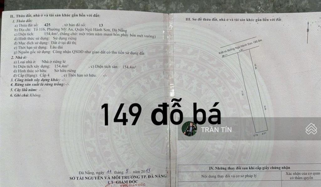Lô đất mặt tiền đường đỗ bá, vị trí sầm uất khu phố tây an thượng