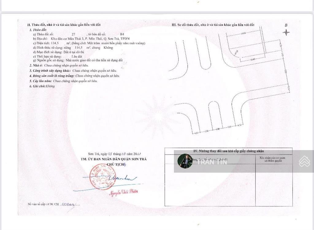 Lô đất góc 2 mặt tiền đường trần nhân tông & chu huy mân.