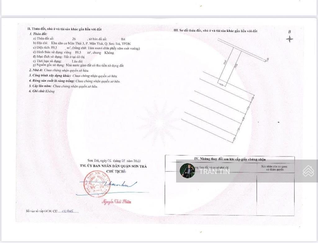 Lô đất góc 2 mặt tiền đường trần nhân tông & chu huy mân.