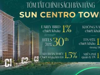 Duy nhất 5 suất ngoại giao cuối cùng ck 18% sun centro town , cam kết dòng tiền cho thuê từ 10%.