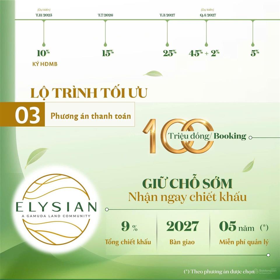 Cần bán căn hộ studio elysian tầng cao, view thoáng, thanh toán chỉ 65% nhận nhà