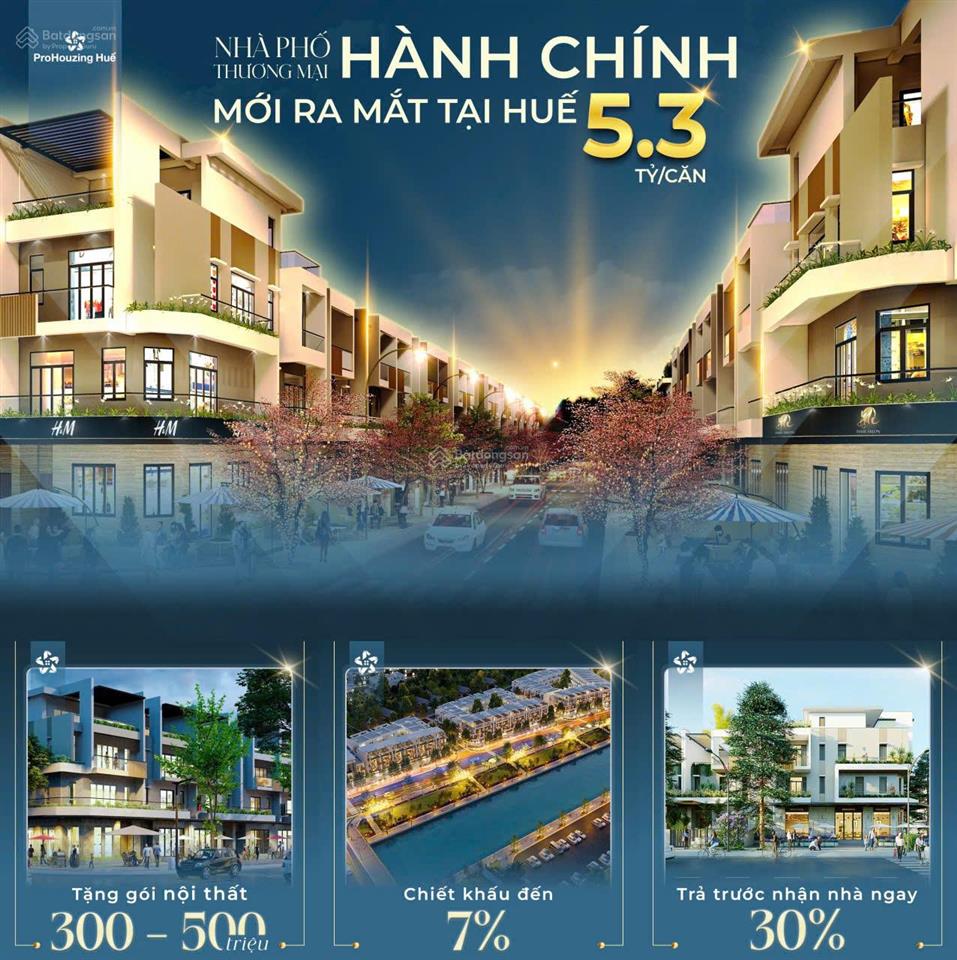 Nhà phố thương mại hành chính tại trung tâm tp huế chỉ 6. x tỷ/ căn 3 tầng