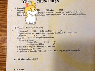 Chính chủ bán đất vườn củ chi  sổ riêng, giá dễ thương chỉ 2 tỷ 950