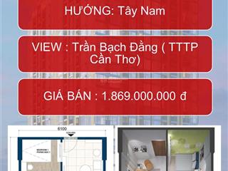 Căn duy nhất giá đầu tư f0 từ chủ đầu tư căn hộ 2pn đối diện đh y dược cần thơ.