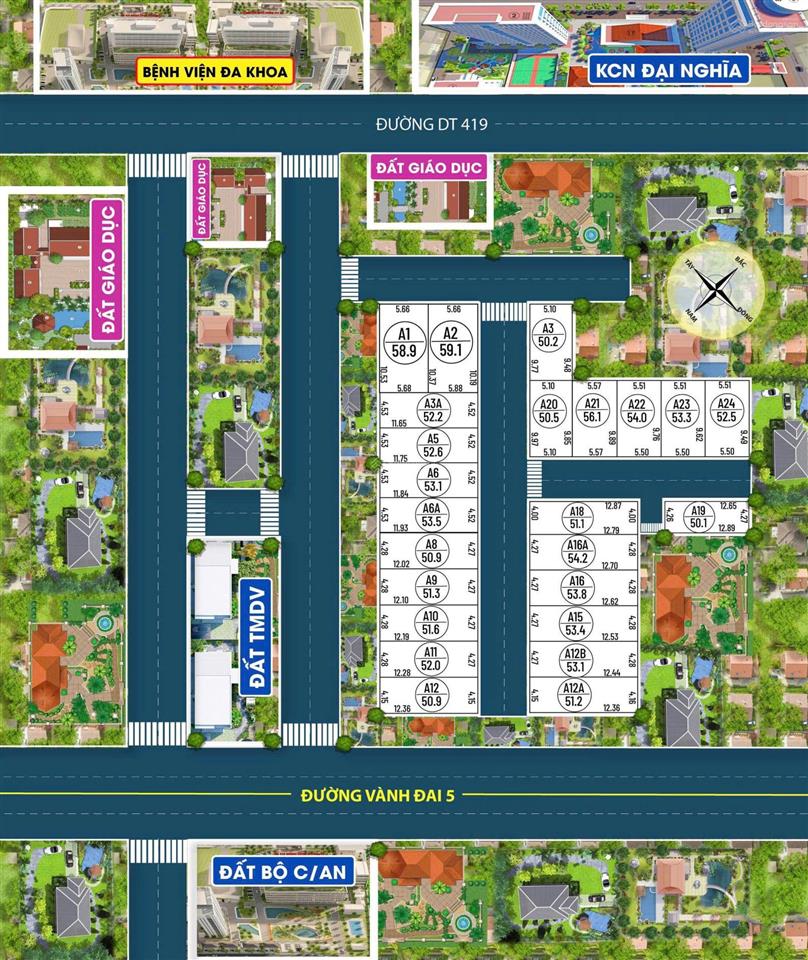 Sổ đỏ từng lô đất 5060m² tt đại nghĩa, gần hồ quan sơn giá đầu tư chỉ từ 9xx triệu