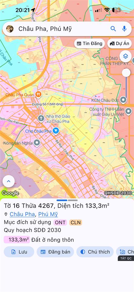 Cần bán 10m ngang daì 62m mặt tiền đường sông xoài châu pha, sát bên đường số 1, gần kcn sonadezi