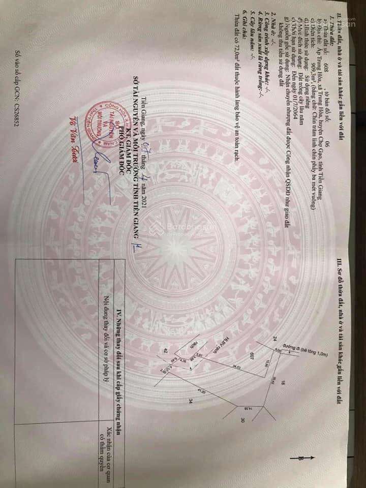 Tìm chủ mới cho mảnh đất vườn 910m2 ở trung hòa, chợ gạo, tiền giang với giá cực kỳ rẻ