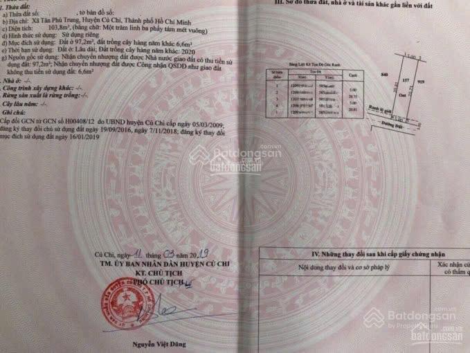 Đất ngay gần bệnh viện xuyên á, 103m2 giá 1,35 tỷ, ngay đường giồng cát tân phú trung sổ hồng riêng