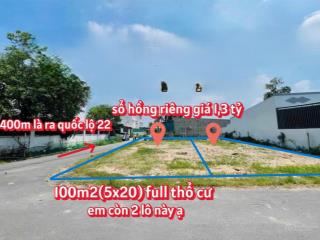 101m2 giá 1,3 tỷ ngay ngay gần kcn tây bắc, sổ hồng riêng view công viên