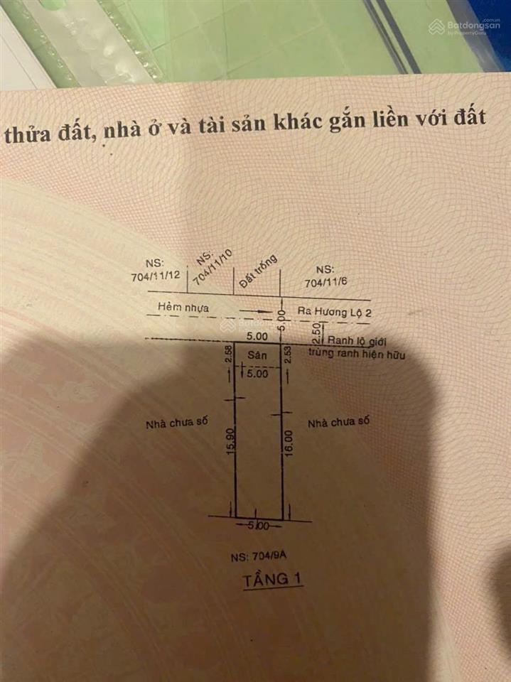 Hẻm 6m hương lộ 25x19m dài miên man xây dựng đủ  khu nhà dân trí cao,đã làm đường nhựa sạch sẽ