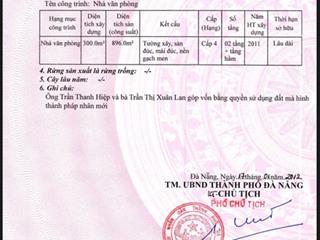 Bán nhà mặt tiền đường điện biên phủ, đà nẵng, đang cho bidv thuê 100tr/ tháng