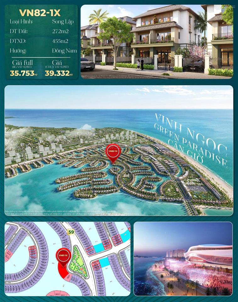 Hàng độc quyền  35,753 tỷ, 272m2, vinhomes green paradise, hoa hậu đẹp xuất sắc.