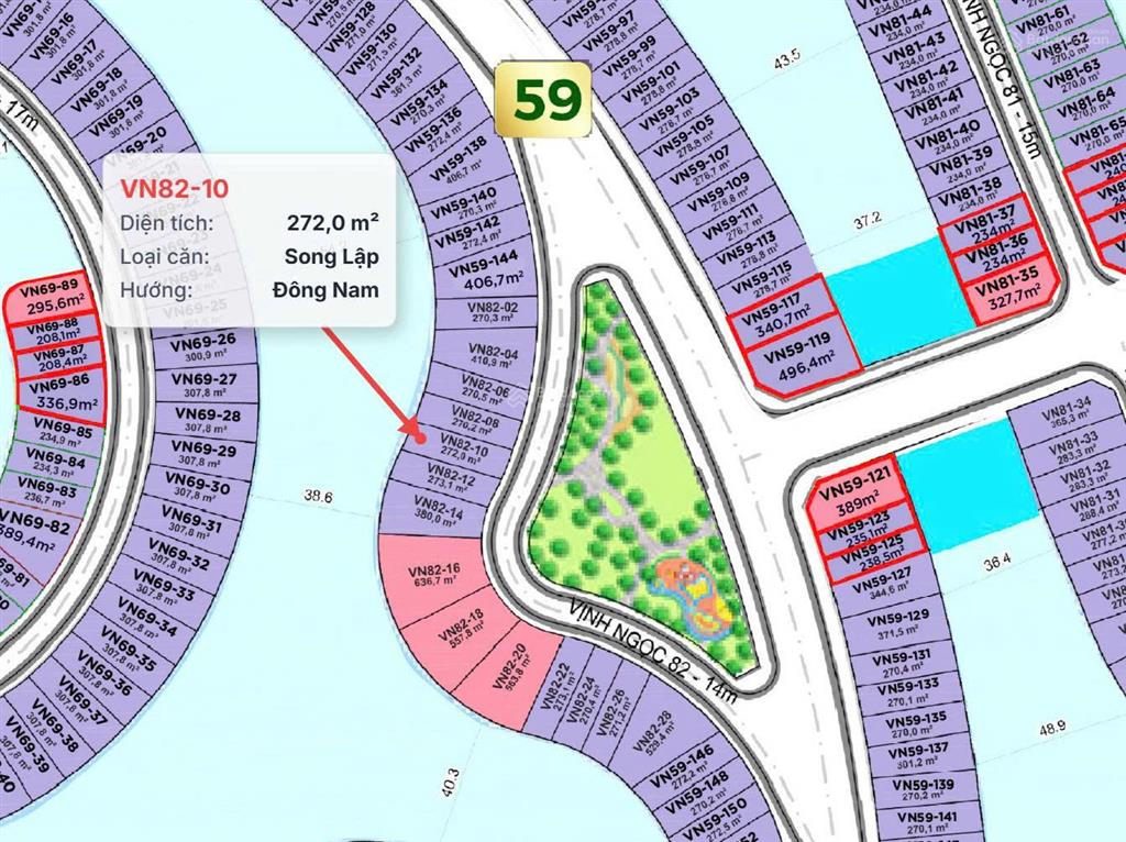Hàng độc quyền  35,753 tỷ, 272m2, vinhomes green paradise, hoa hậu đẹp xuất sắc.