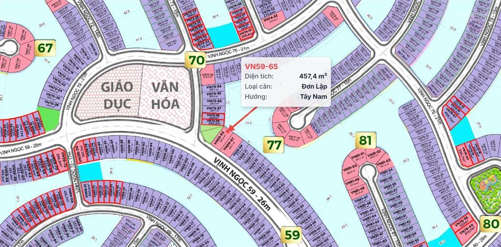 Hàng độc quyền  79,7 tỷ, 457,4 m2 đơn lập vinhomes green paradise cần giờ