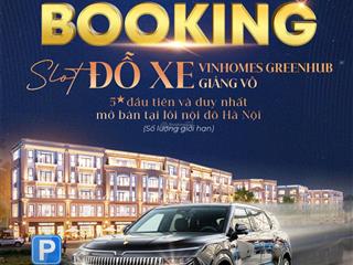 Phòng kinh doanh cdt mở bán slot đỗ xe ô tô có giấy tờ pháp lý định danh tại greenhub giảng võ