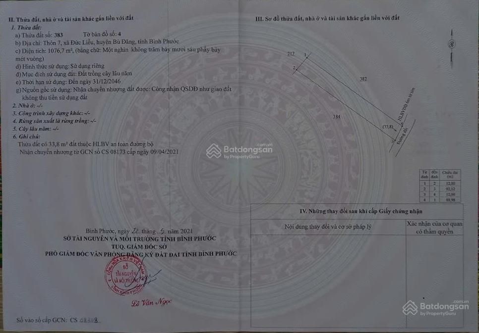 Bán lô đất ngang 12m, dài hơn 90m
