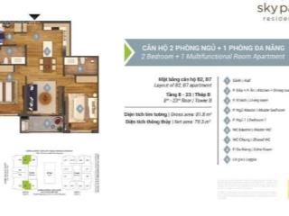 Chủ nhà tin tưởng gửi em 2 căn hộ 2pn, dự án sky park, dt 80m2 và 128m2, giá 8,5 tỷ