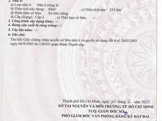 Bán gấp giá rẻ nhà mt nguyễn cửu vân. dt 5,2x19=94, 3 tầng. đang cho thuê 58tr/tháng.
