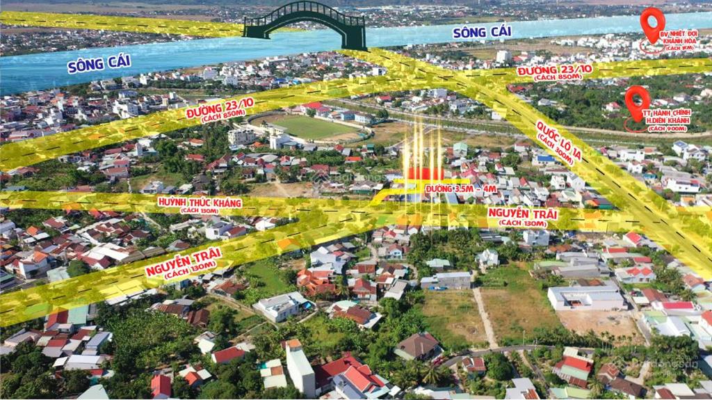 . bán nhanh lô đất 83m2 đường nguyễn trãi, diên toàn, giá chỉ 1,2 tỷ sổ riêng, pháp lý rõ