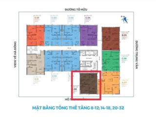Bán chung cư nhs trung văn 69.8 m2, sổ đỏ chính chủ, hướng đông nam mát mẻ, view hồ trung văn