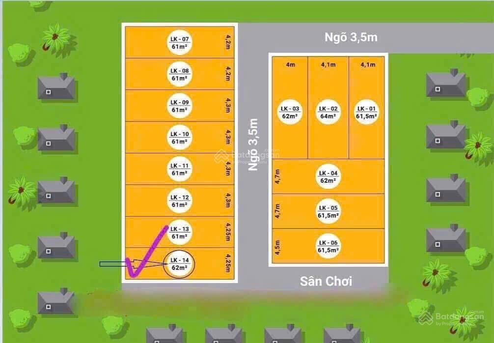 Chính chủ gửi bán lô đất mỹ đức  an lão diện tích 61m2, ngõ ô tô đỗ cửa, đi lại thuận tiện