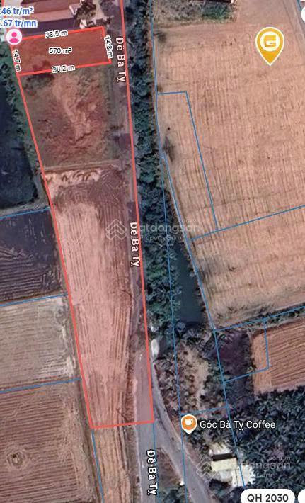 Bán đất thổ cư mặt tiền đường (15x38) đường bà tỵ, tân nhựt, bình chánh, 13,9 tỷ, 568,3 m2.