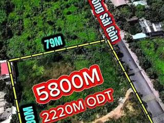 Bán đất 5.698m²(79x80m) có 2.220m² thổ cư, đường 20m, view sông, bình đức 2, lái thiêu, hcm, 270 tỷ