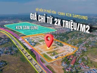 Bán đất nền dự án yên bình new horizon đối diện nhà máy samsung với mặt tiền từ 7,510m