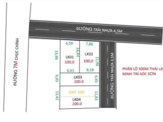 Chính chủ em bán phân lô thái lai. minh trí  sóc sơn  diện tích từ 100m2 fun thổ cư