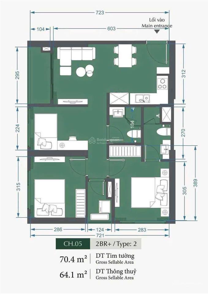 Cc bán căn 2n+ lô góc tòa a3, trục 05, vay bank 80% ahls tới t7/2026. đầu vào chỉ nhỉnh 2 tỷ bp.