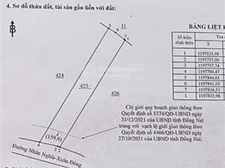 Đất mặt tiền đường nhựa liên xã xuân tây, đồng nai, gần cao tốc bắc nam, có 150 m2 thổ cư