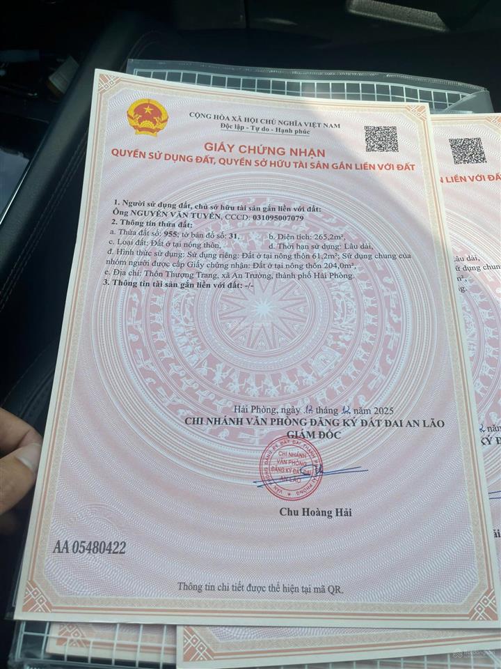 Bán lô đất f0 tại thái sơn  an lão