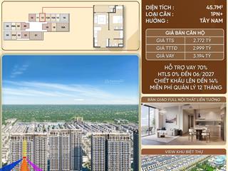 Bán ch 2pn giá siêu hời tại masteri trinity square, 62 triệu/m2, 45.7m2
