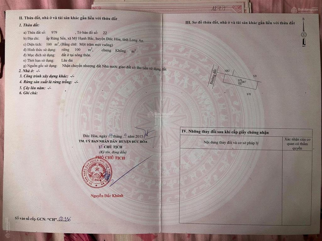 Chính chủ bán đất vàng ngay sát kdc an huy long an vị trí đắc địa