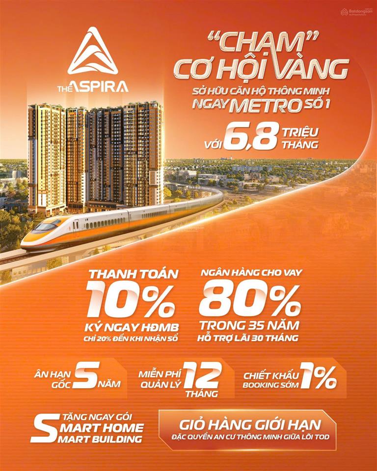 Tặng trọn bộ smarthome 4.0 căn góc b05 the aspira góp 6,8tr/tháng, cách metro 800m ân hạn gốc 5 năm