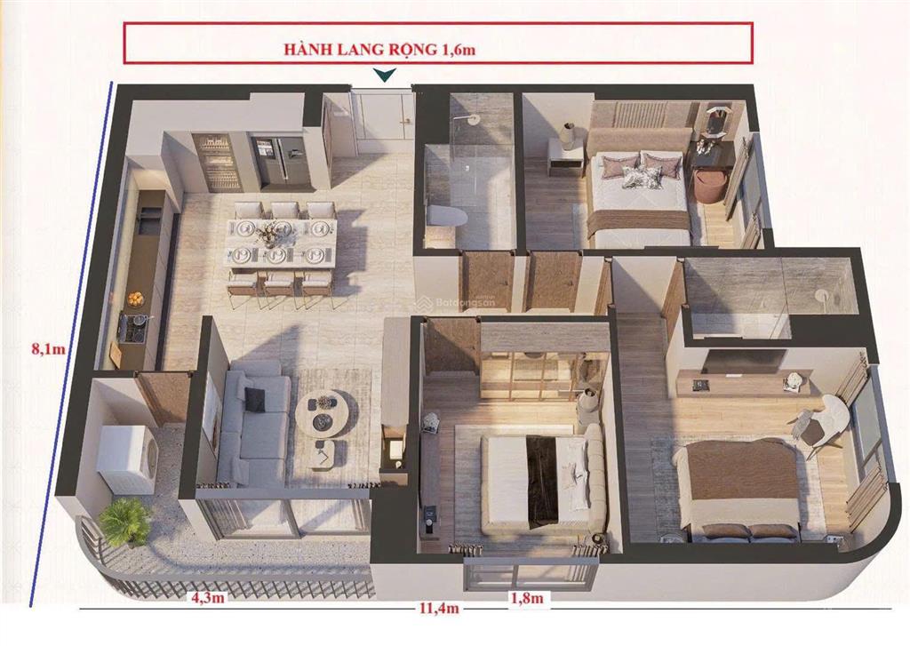 Chuyển nhượng giá tốt cho căn 3pn/87,5m2 the emerald 68 mặt tiền ql13 view landmark 81 sông sg