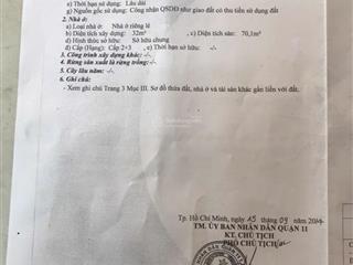 Bán mt 109 lạc long quân, phường 3, quận 11, giá 5.6 tỷ