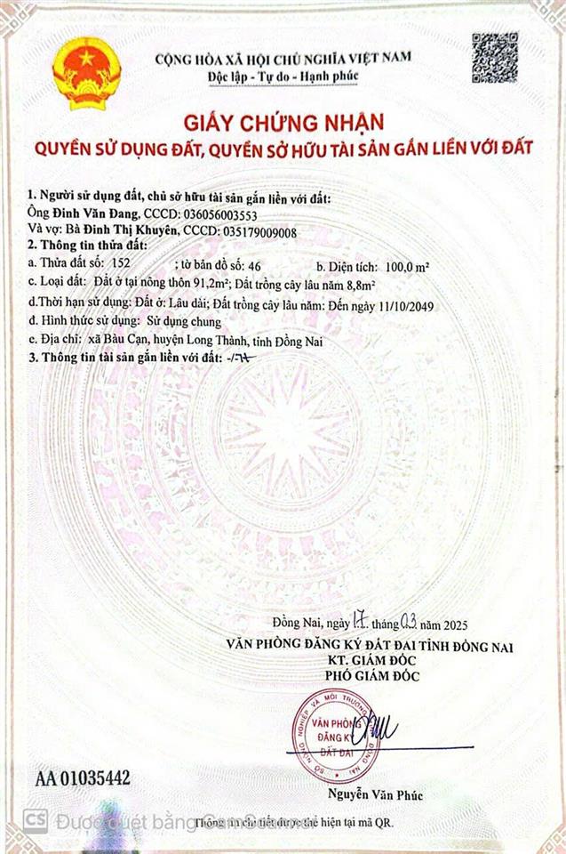 Lô đất đẹp long thành mặt tiền xây tự do sổ riêng sẵn sàng