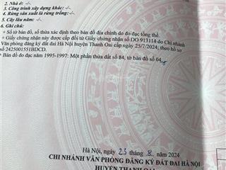 Chỉ 2.5 tỷ có ngay lô đất mặt tiền 4m  thanh oai  hà nội