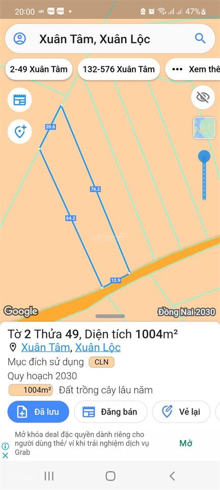 Bán đất 1000m2 ở xuân tâm, 550 triệu, mặt tiền 13m