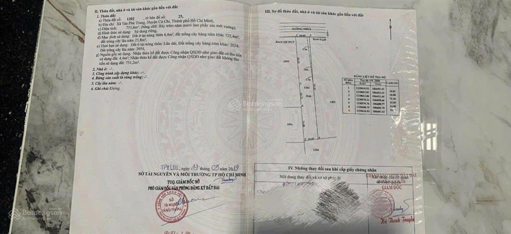 Bán đất 755,6m2 tại đường 65, kdc tân phú trung, củ chi, hồ chí minh, giá ưu đãi 10 tỷ (tl)