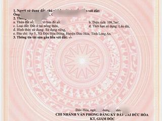 Tin được không! chắc giá 950 tr 110 m2! đất đhđ chợ chiều đức hòa! sổ hồng chính chủ