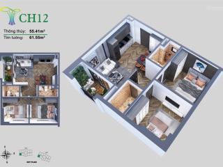 Căn hộ góc 2 phòng ngủ  chung cư tecco elite city