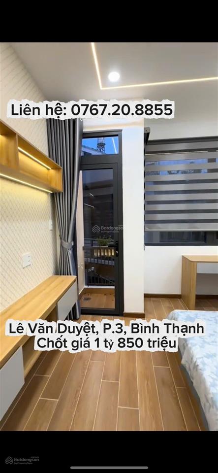 Bán nhà 43m² giá 1 tỷ850 sát mặt tiền lê văn duyệt, p3, bình thạnh gần cầu bông, giáp quận 1
