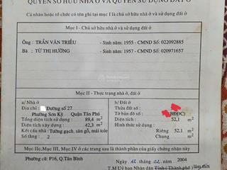 Bán nhà mặt tiền đường 27, phường kỳ sơn, tân phú. chủ ngộp bank cần bán gấp