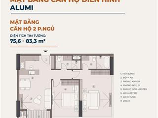 Bán cc tại alumi  alluvia city, 75m2, 2pn, 2wc, chính chủ, giá ưu đãi