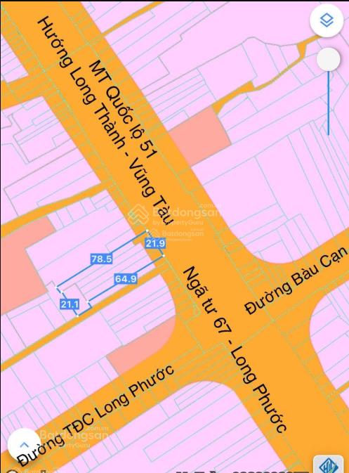 1707m2 đất xã long phước, 22m mặt tiền quốc lộ 51, thổ cư sẵn 740m2. giá tốt cho nhà đầu tư