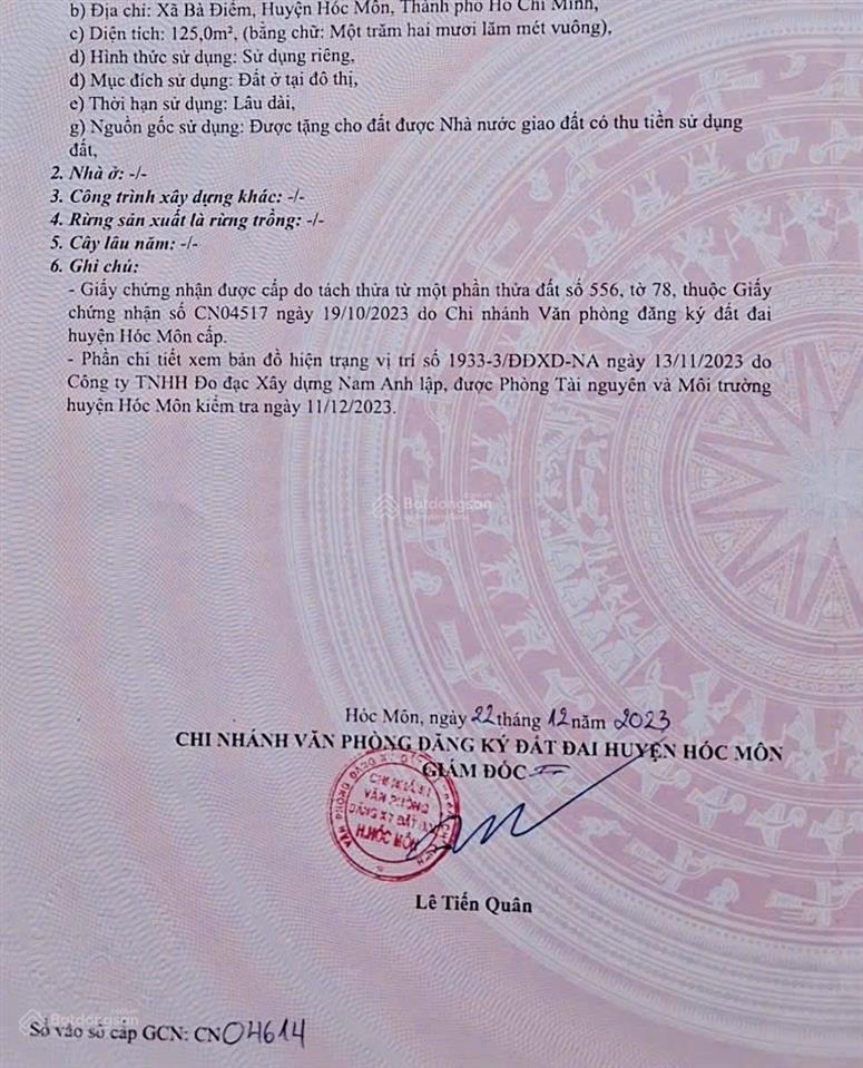 Bán đất tại phan văn hớn, bà điểm, hóc môn, giá cực chất 5,3 tỷ, 125m2