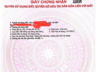 Bán đất mt gò dưa, tam bình, tp.hcm
