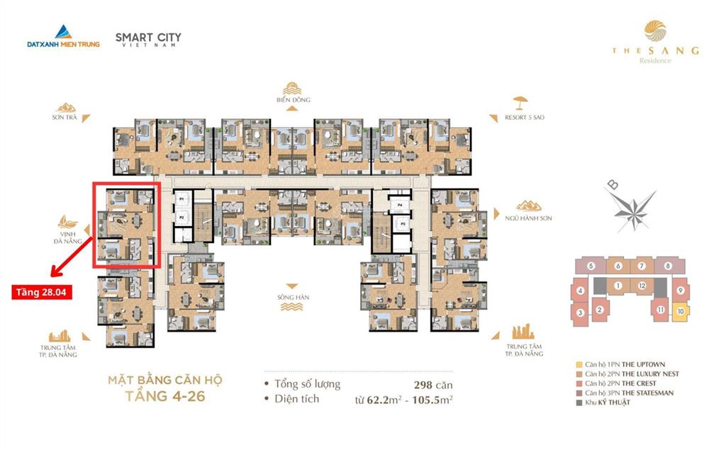 Giỏ hàng cuối 2pn the sang  view biển mỹ khê  dòng tiền 20  25tr/tháng  bàn giao 2026